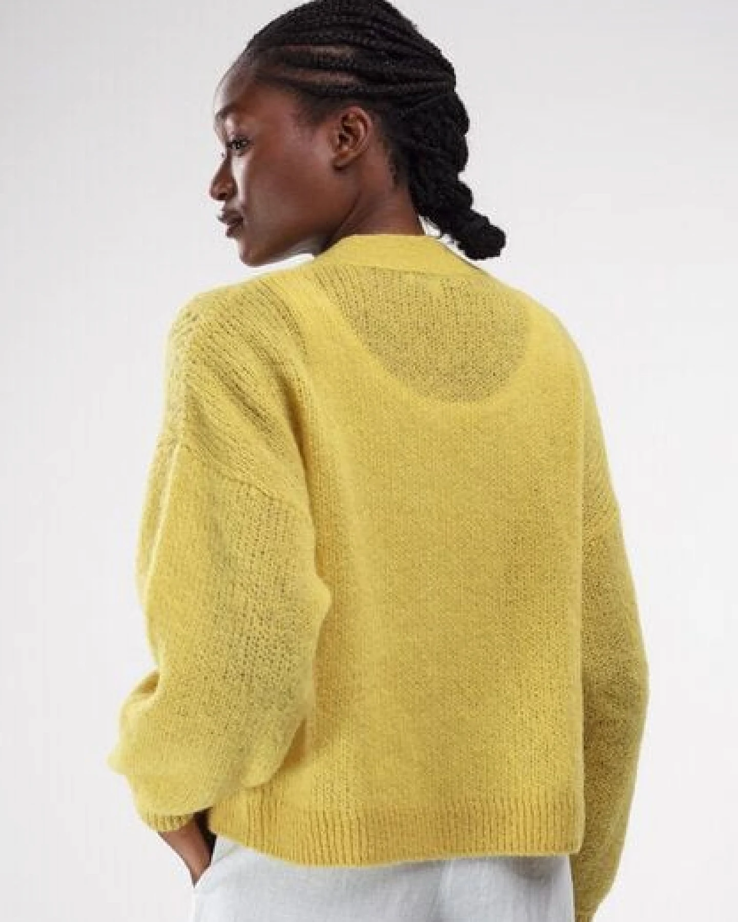 Alma & Lovis Sommer-Strickjacke aus Alpaka mit Ajourmuster – Ansicht 3