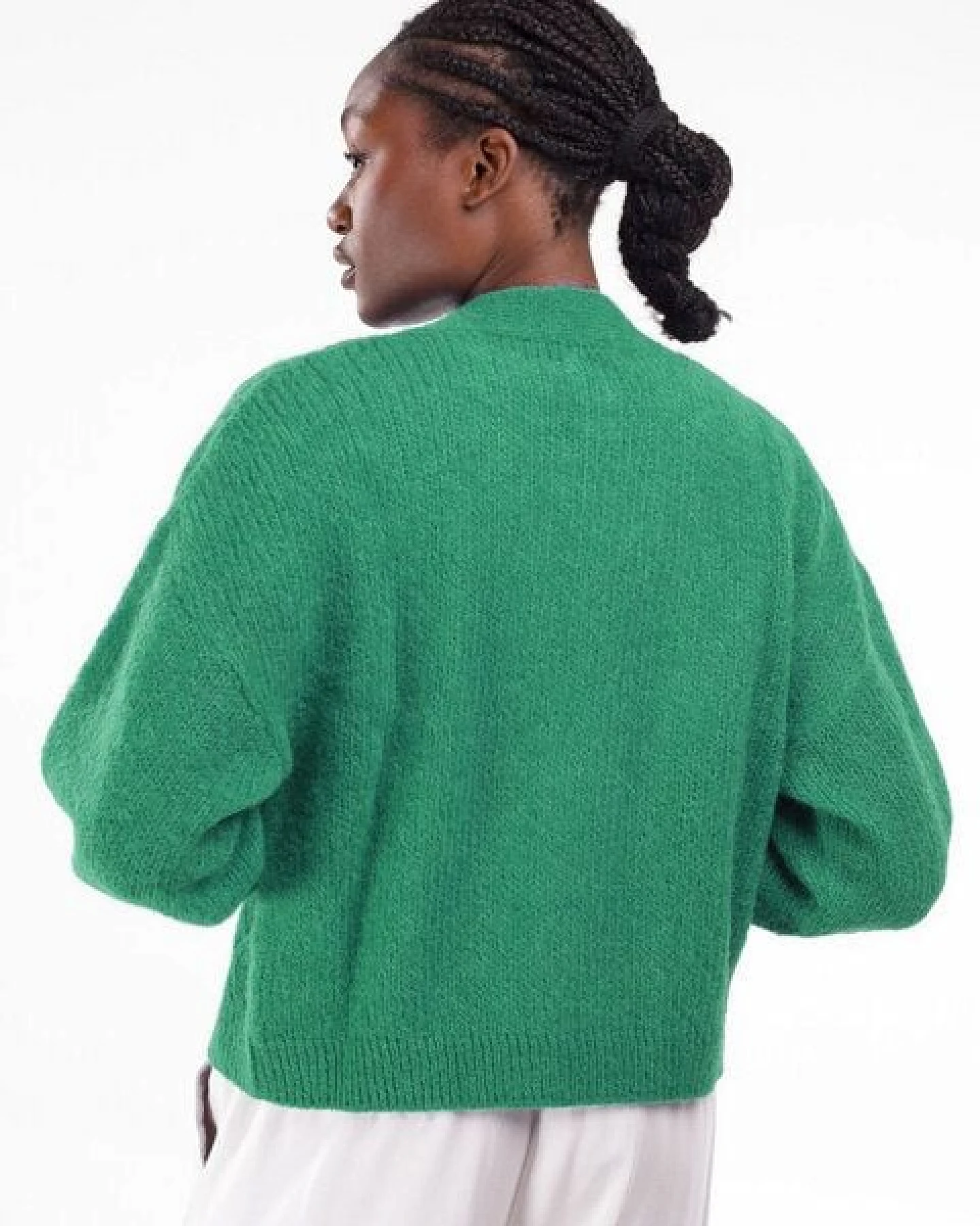 Alma & Lovis Sommer-Strickjacke aus Alpaka mit Ajourmuster – Ansicht 3