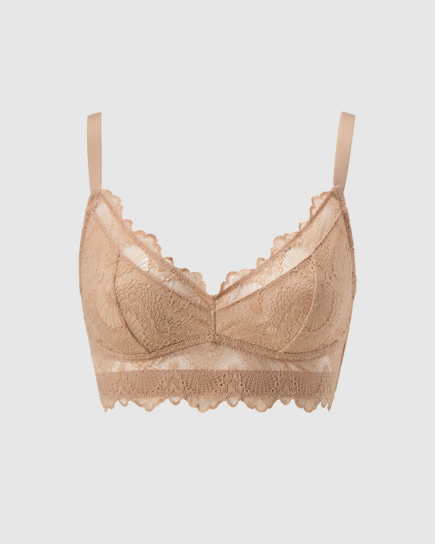 Understatement Damen vegan Bh Unterstützung Spitze Warm Beige – Ansicht 2