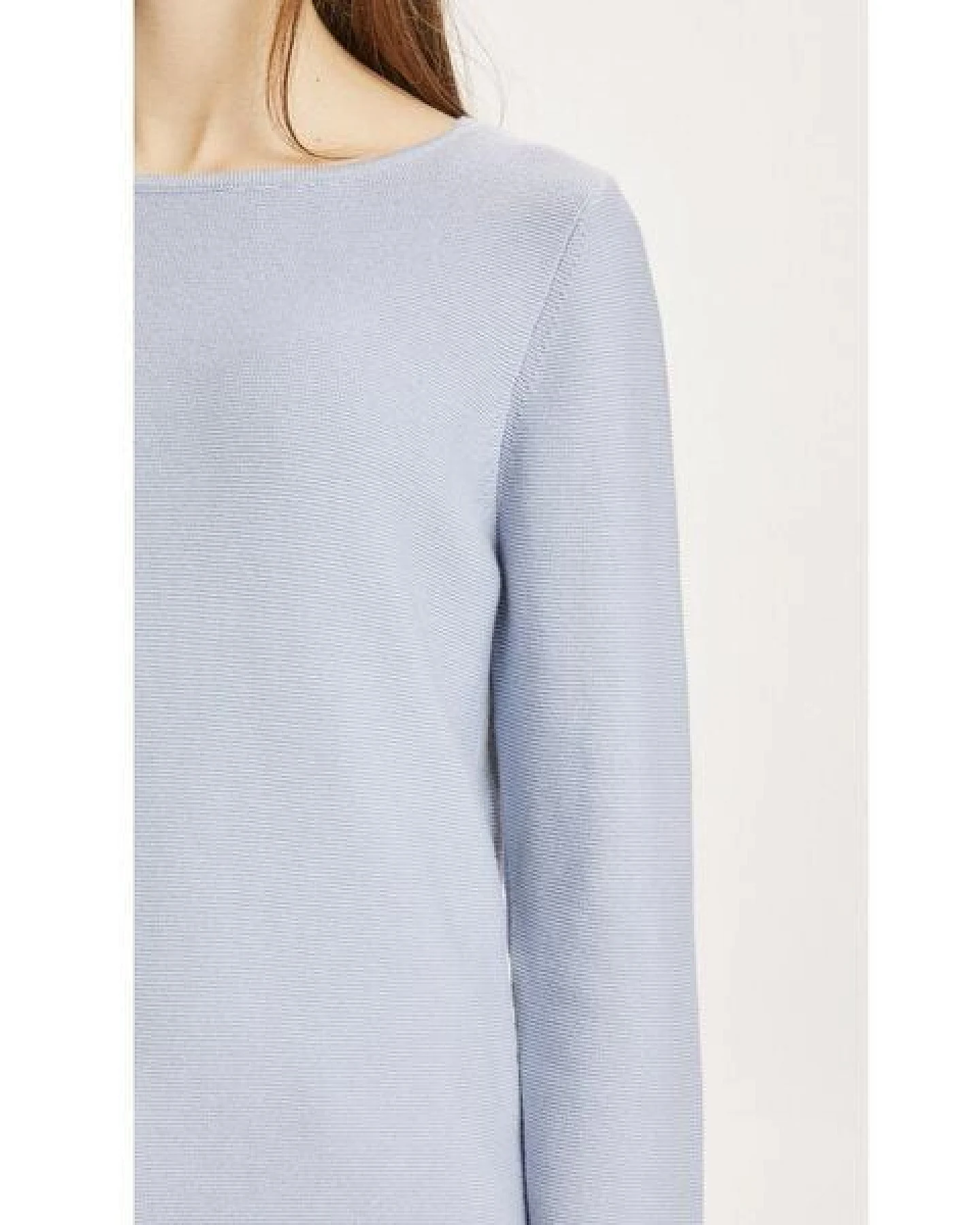 KnowledgeCotton Apparel Strickpullover Myrthe mit U-Boot Ausschnitt - aus Biobaumwolle – Ansicht 4