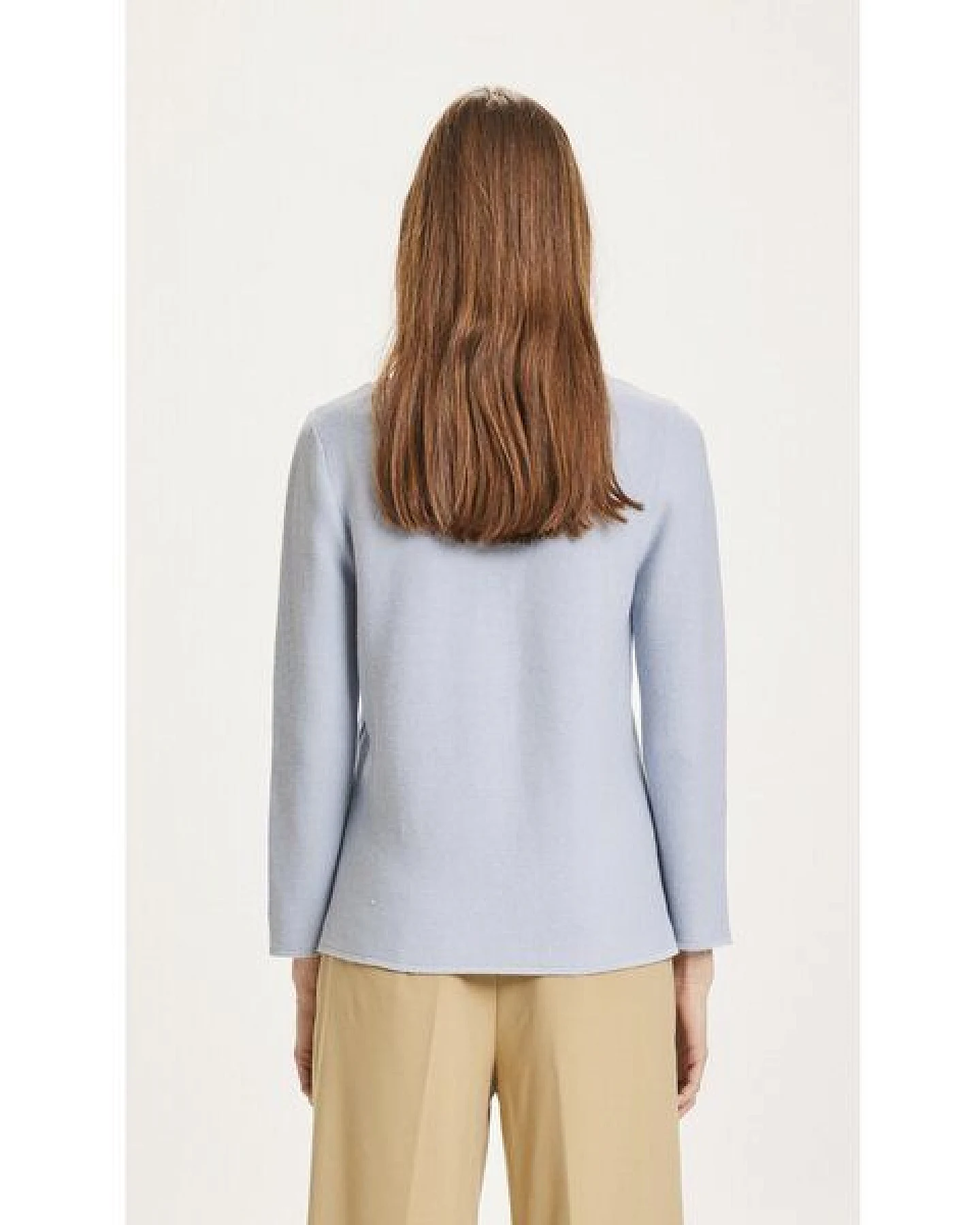 KnowledgeCotton Apparel Strickpullover Myrthe mit U-Boot Ausschnitt - aus Biobaumwolle – Ansicht 3