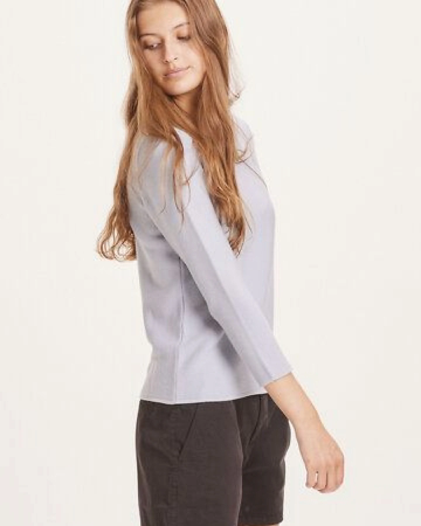 KnowledgeCotton Apparel Strickpullover Myrthe mit U-Boot Ausschnitt - aus Biobaumwolle – Ansicht 2
