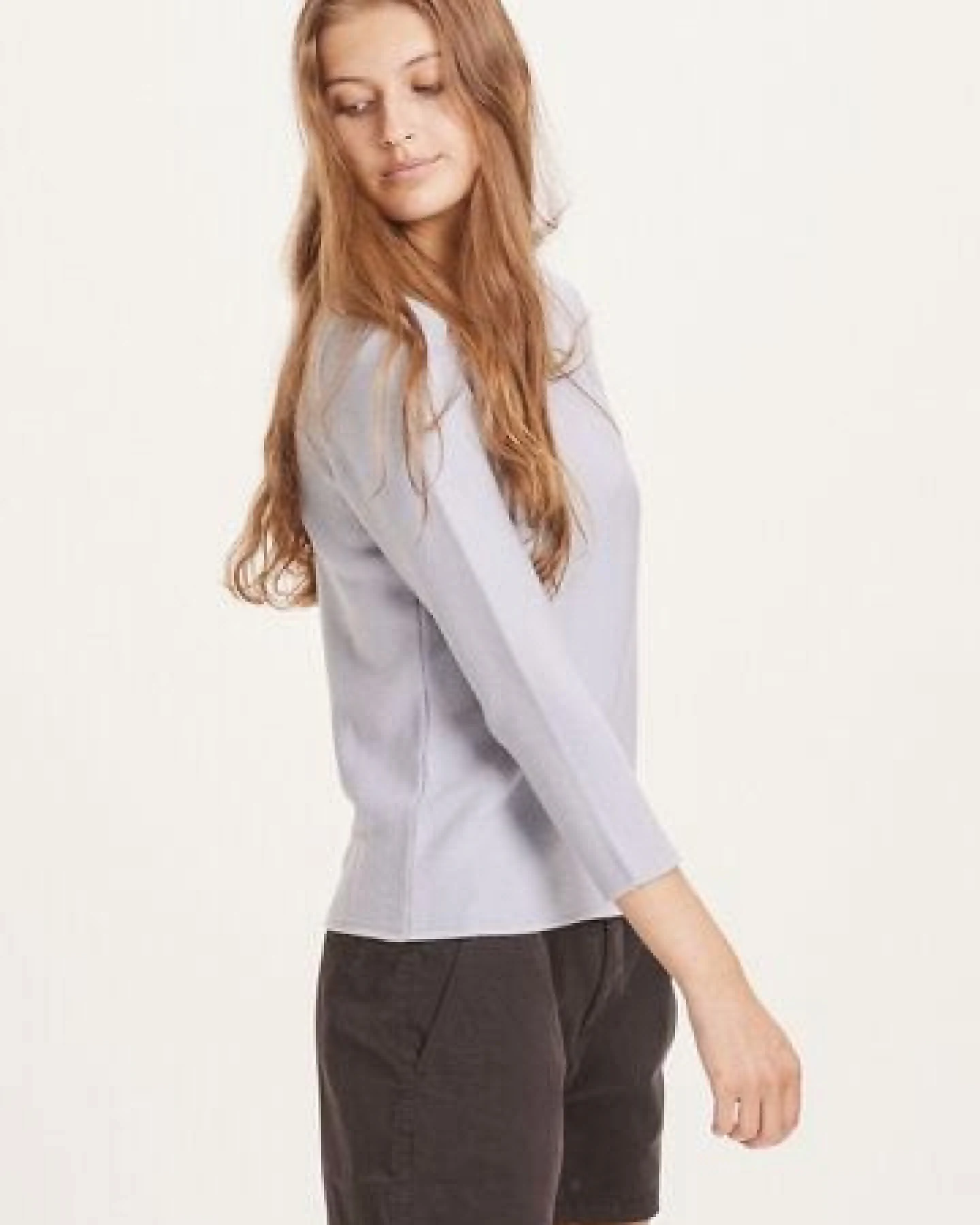 KnowledgeCotton Apparel Strickpullover Myrthe mit U-Boot Ausschnitt - aus Biobaumwolle – Ansicht 2