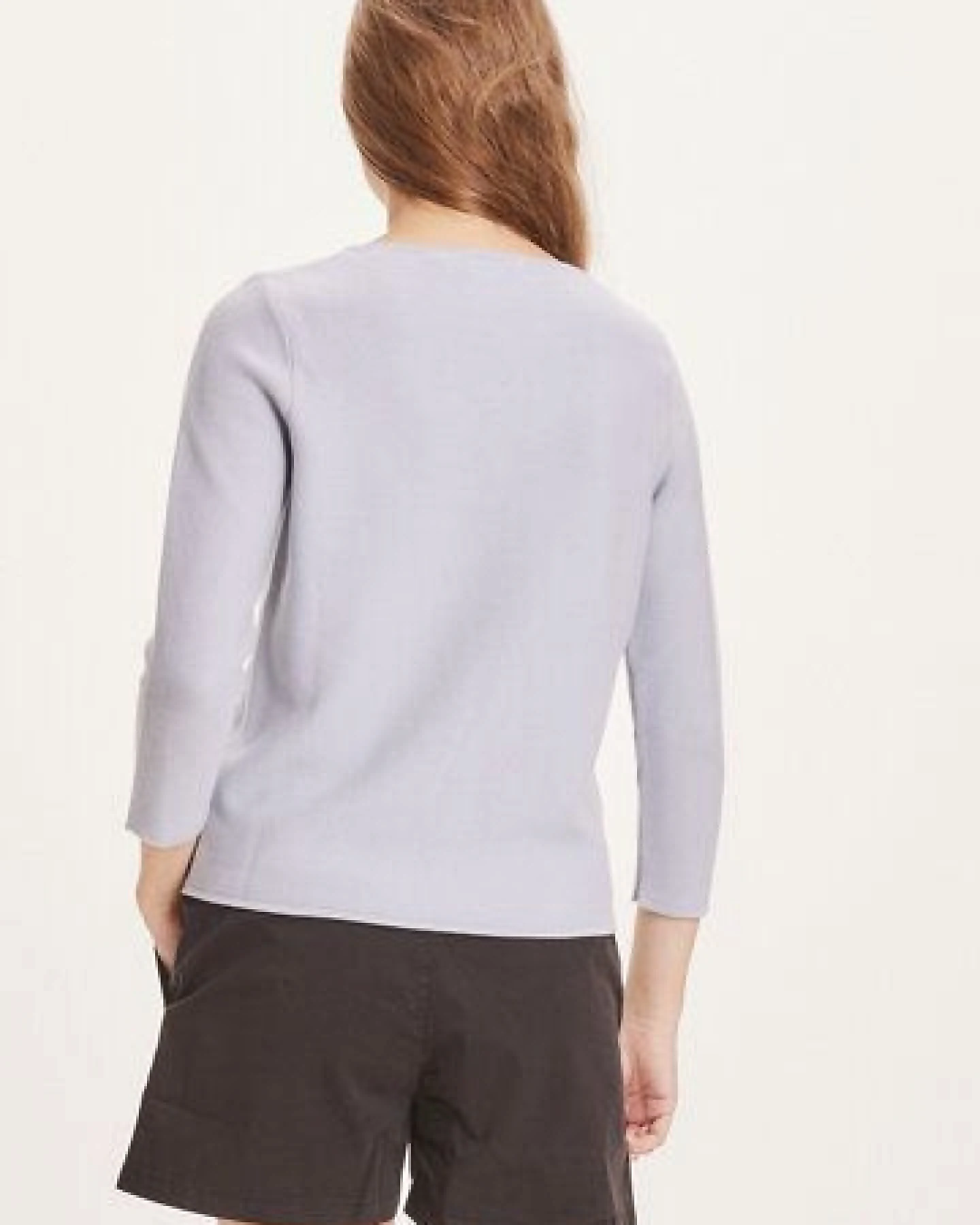 KnowledgeCotton Apparel Strickpullover Myrthe mit U-Boot Ausschnitt - aus Biobaumwolle – Ansicht 3