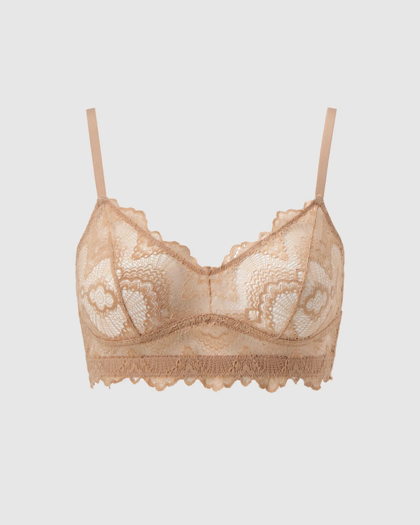 Understatement Damen vegan Balconette Spitze Warm Beige – Ansicht 2