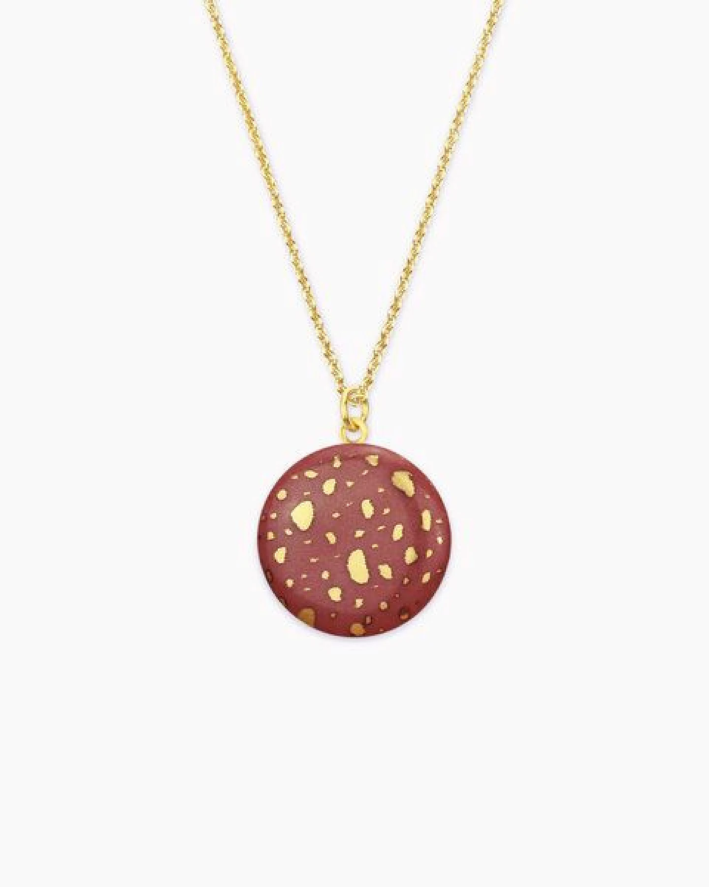 lille mus Halskette mit Porzellananhänger TERRAZZO Porzellanschmuck – Ansicht 2