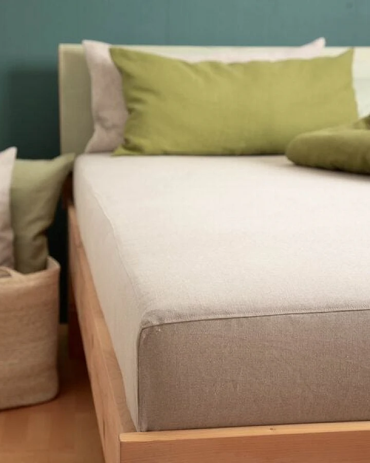nahtur-design Bio-Leinen-Bettlaken, Spannbettlaken, Leintuch aus 100% Bioleinen