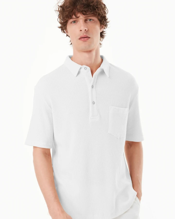 ORGANICATION Herren vegan Polohemd Mit Kurzen Ärmeln Weiß