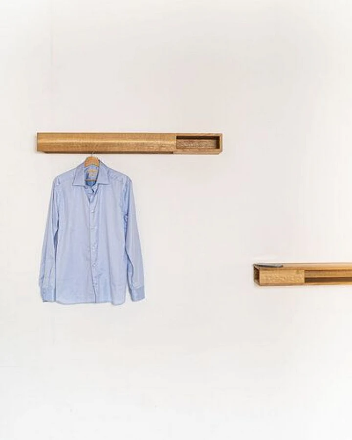 kleiderleiter_de Garderobe GA 1 Set Wandgarderobe GA 2 und Wandregal GA 1 Eichenholz