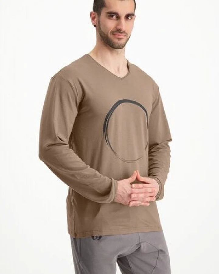 Renegade Guru Herren Langarm Shirt Rudra mit Zen Print – Bambus und Bio-Baumwolle