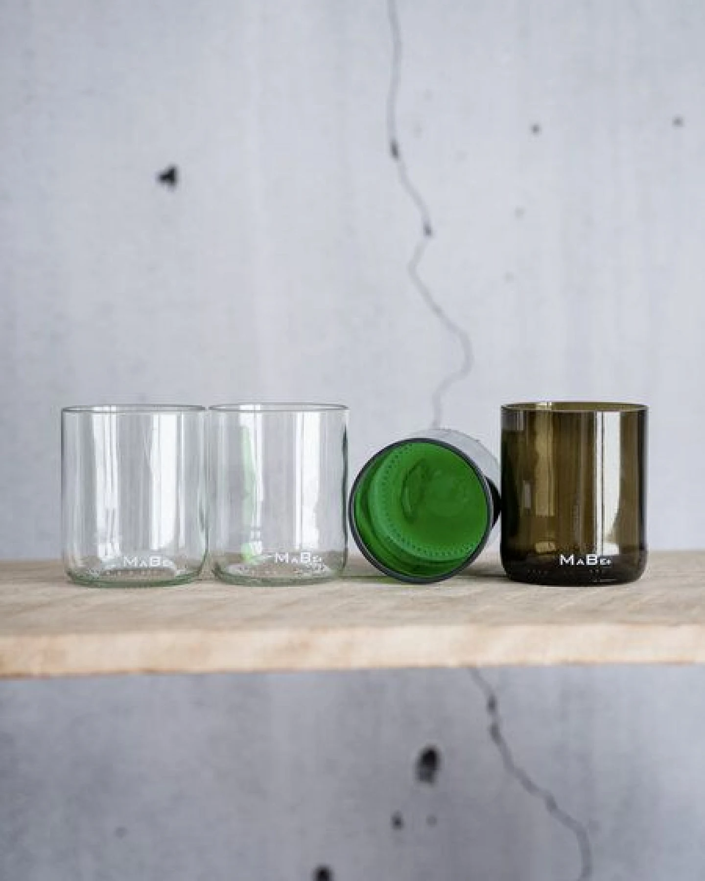 MaBe Trink Glas 250ml - Upcycling aus der Weinflasche - die nachhaltige Geschenkidee - 1 Stk – Ansicht 2
