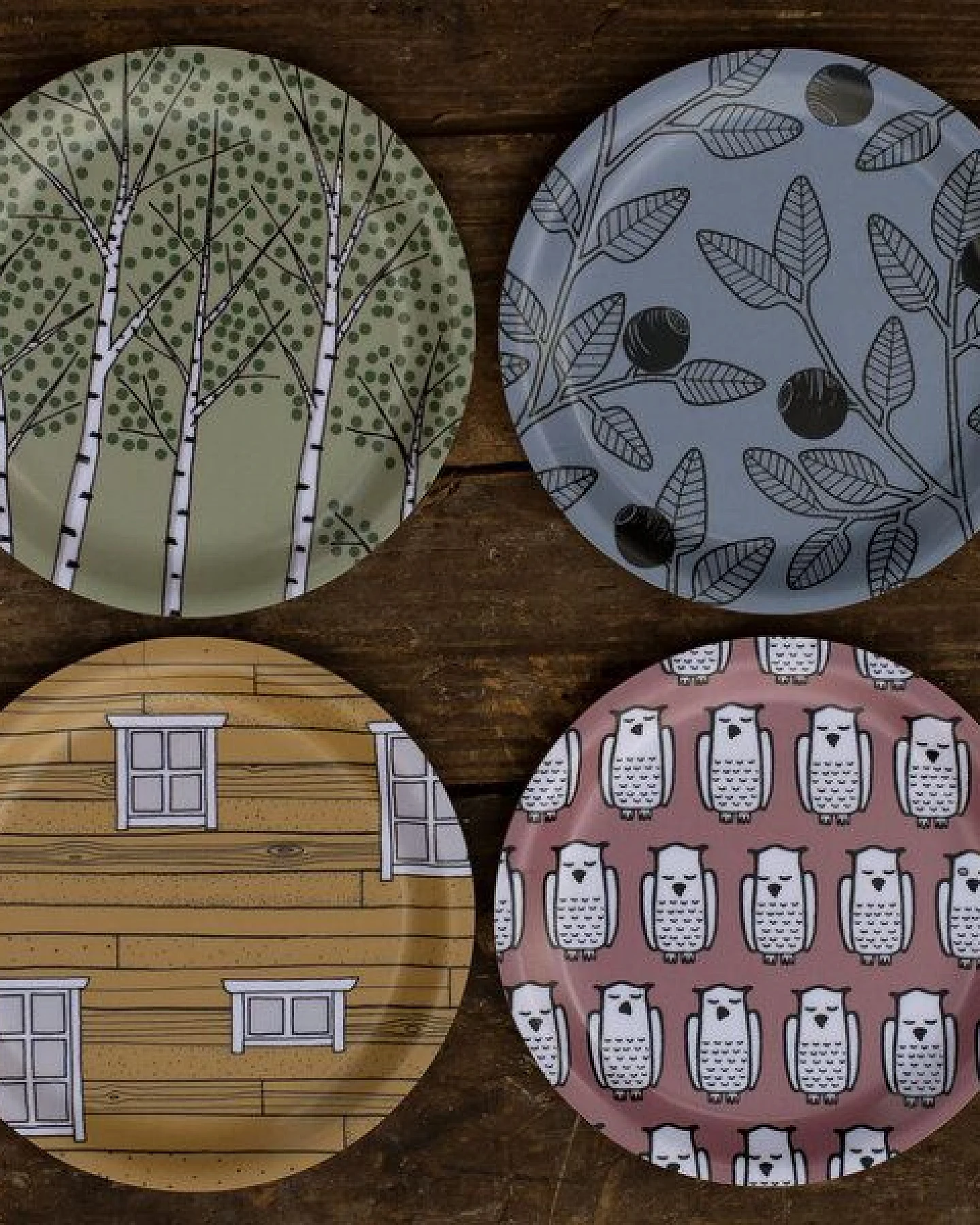 Cmig Coasters / Minitablett „Schwedensommer“ aus Birkenfurnier – Ansicht 2