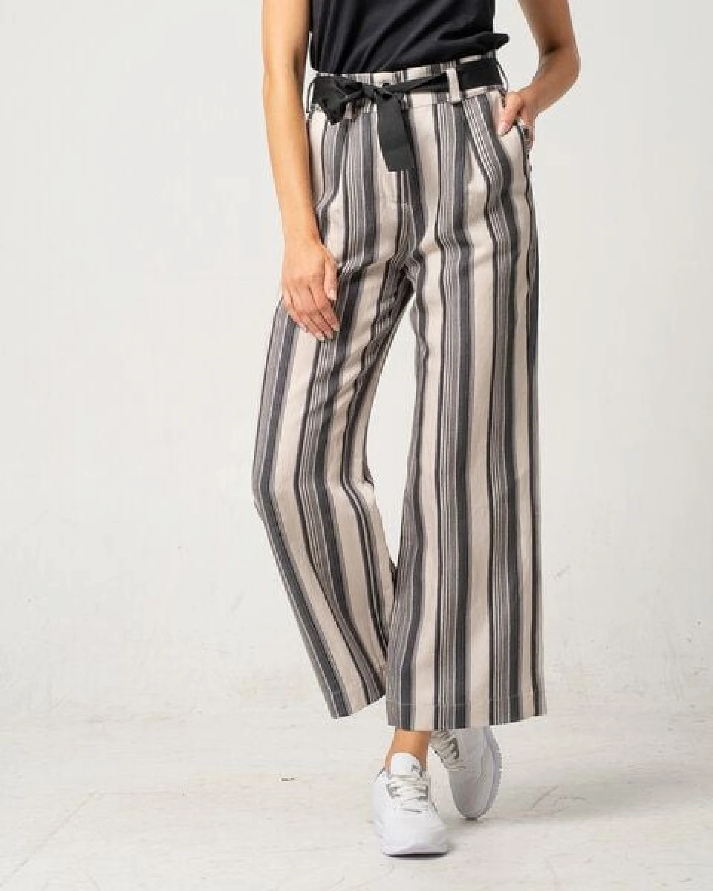 Alma & Lovis Streifen-Culotte aus Leinen und Tencel 'Shadow Culotte' – Ansicht 2