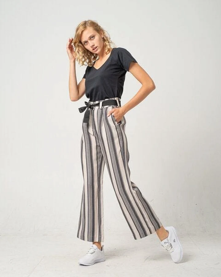 Alma & Lovis Streifen-Culotte aus Leinen und Tencel 'Shadow Culotte'