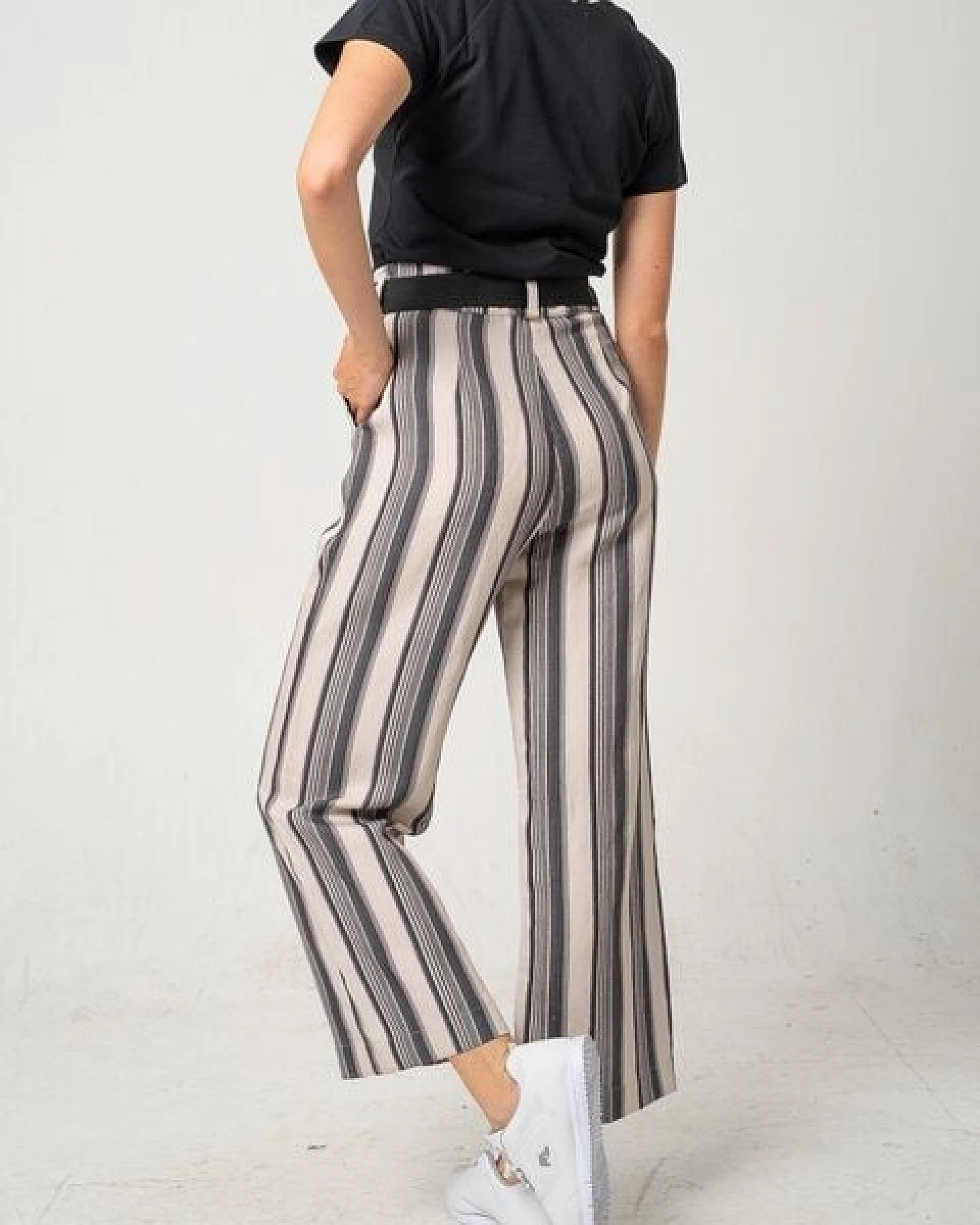 Alma & Lovis Streifen-Culotte aus Leinen und Tencel 'Shadow Culotte' – Ansicht 4