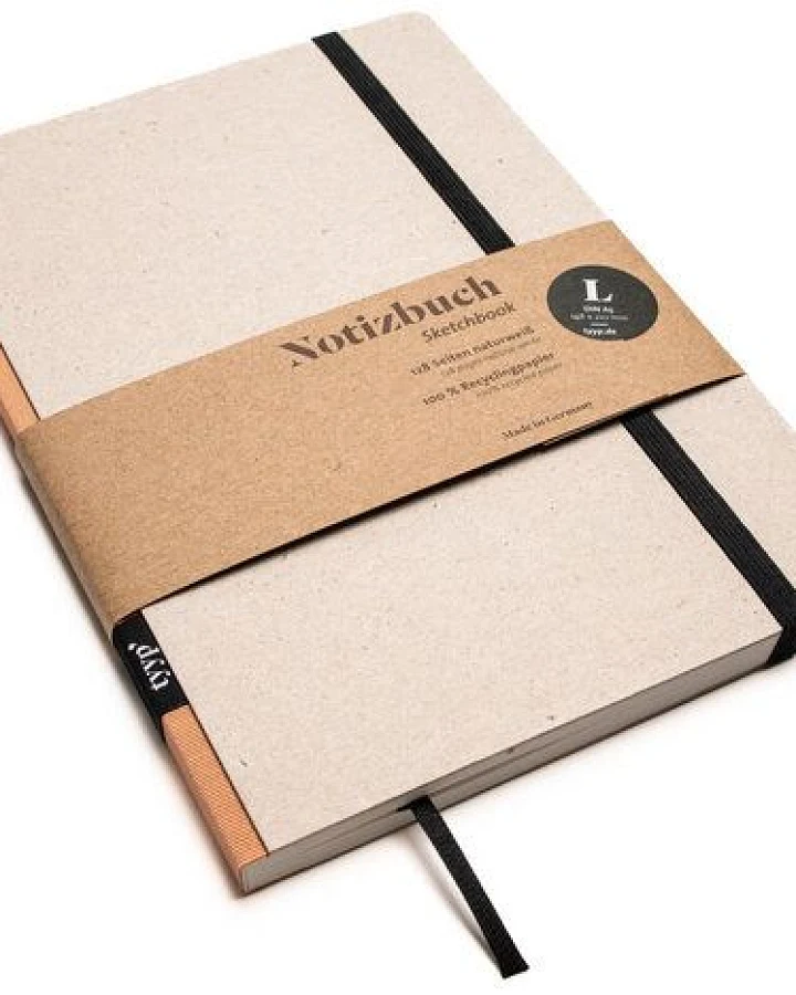 tyyp Notizbuch A5 – 100% Recyclingpapier – handmade in Germany – Klassik Öko