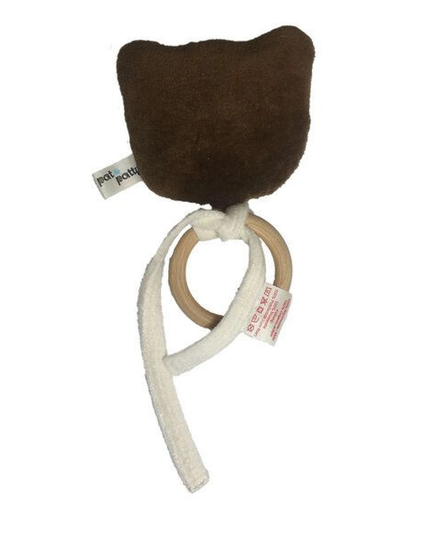 Pat und Patty Greifling / Holz Beißring mit Rassel "Biber" , 100 % Baumwolle-kbA – Ansicht 2