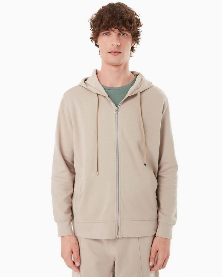 ORGANICATION Herren vegan Kapuzenjacke Sweat Sand