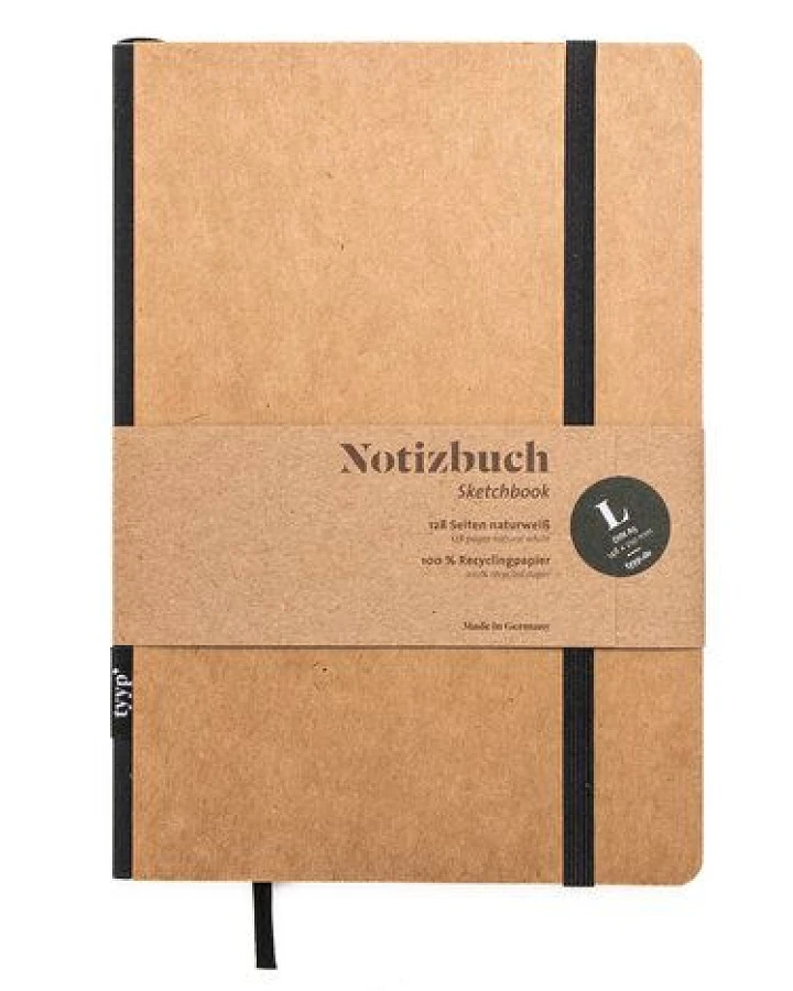 tyyp Notizbuch A5 – 100% Recyclingpapier – handmade in Germany – Klassik CRAFT Natur