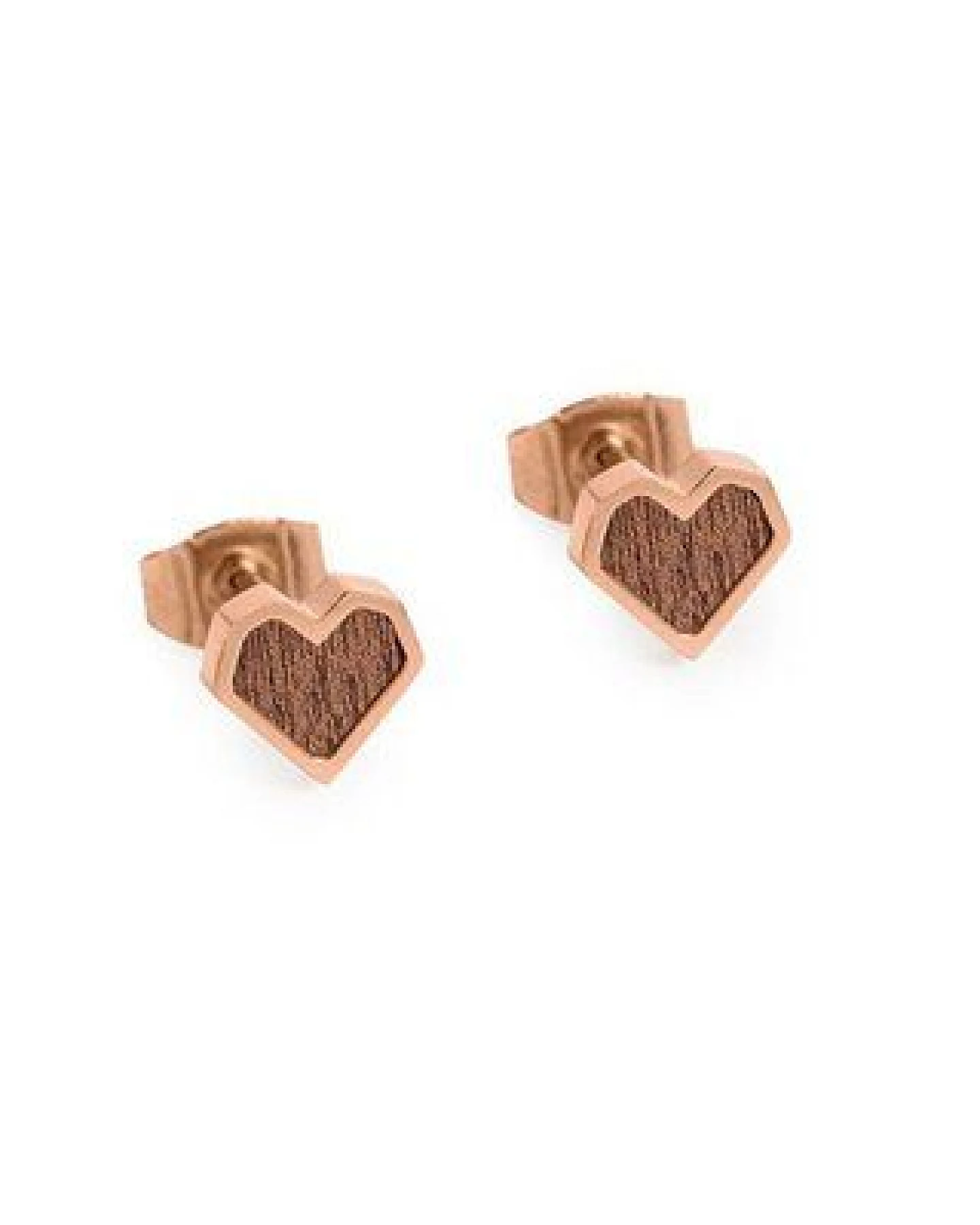 BeWooden Herzchen Ohrringe - Ohrstecker - Holz und Edelstahl Kombination - Verschiedene Farbvarianten – Ansicht 2