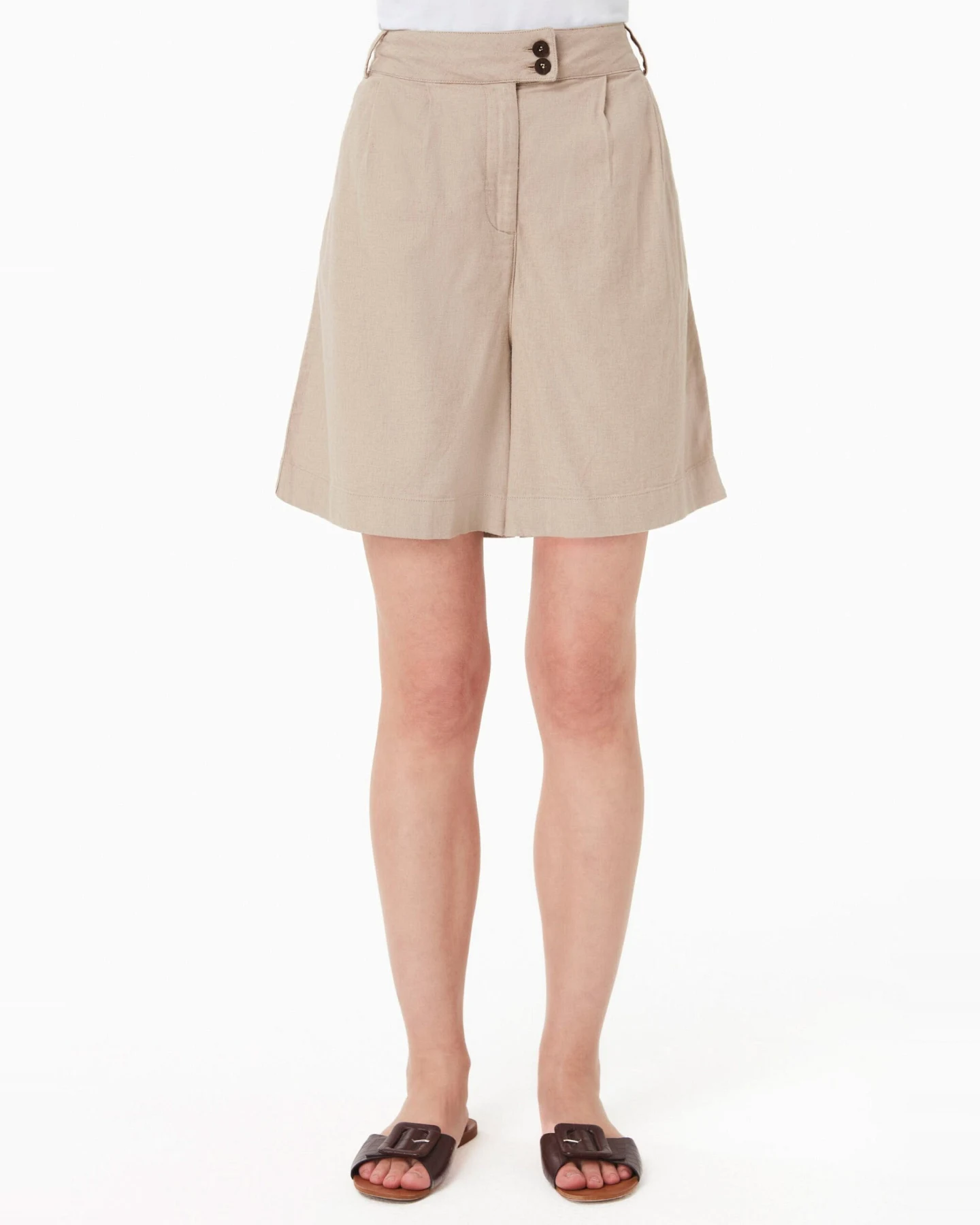 ORGANICATION Damen vegan Kurze Hose Sand – Ansicht 2