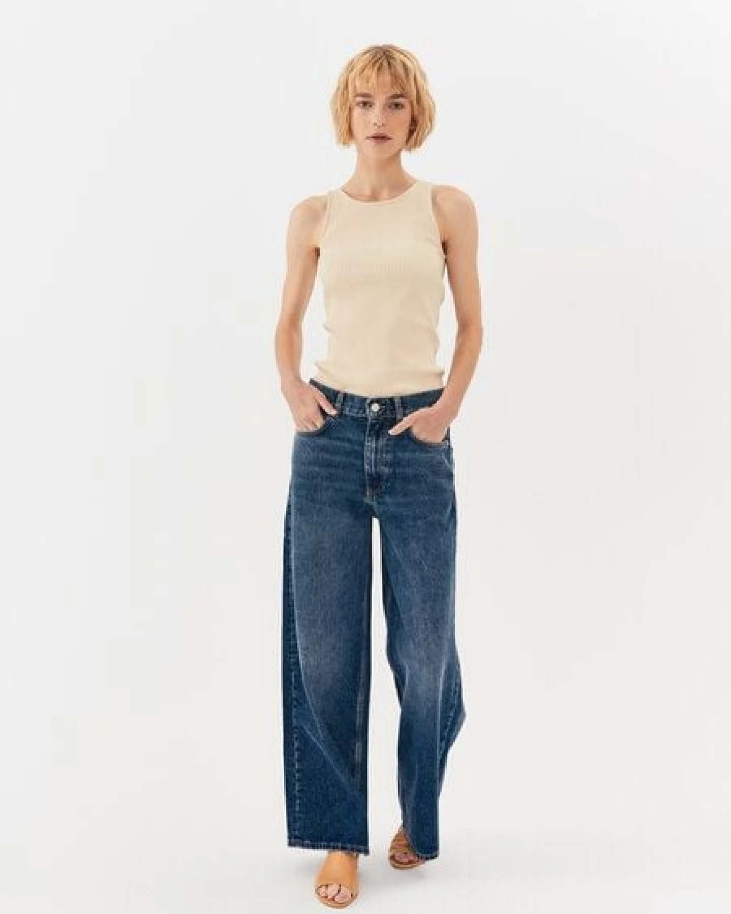 NINE TO FIVE #ammer - Damen Ripp Tank Top aus Bio-Baumwolle – Ansicht 3