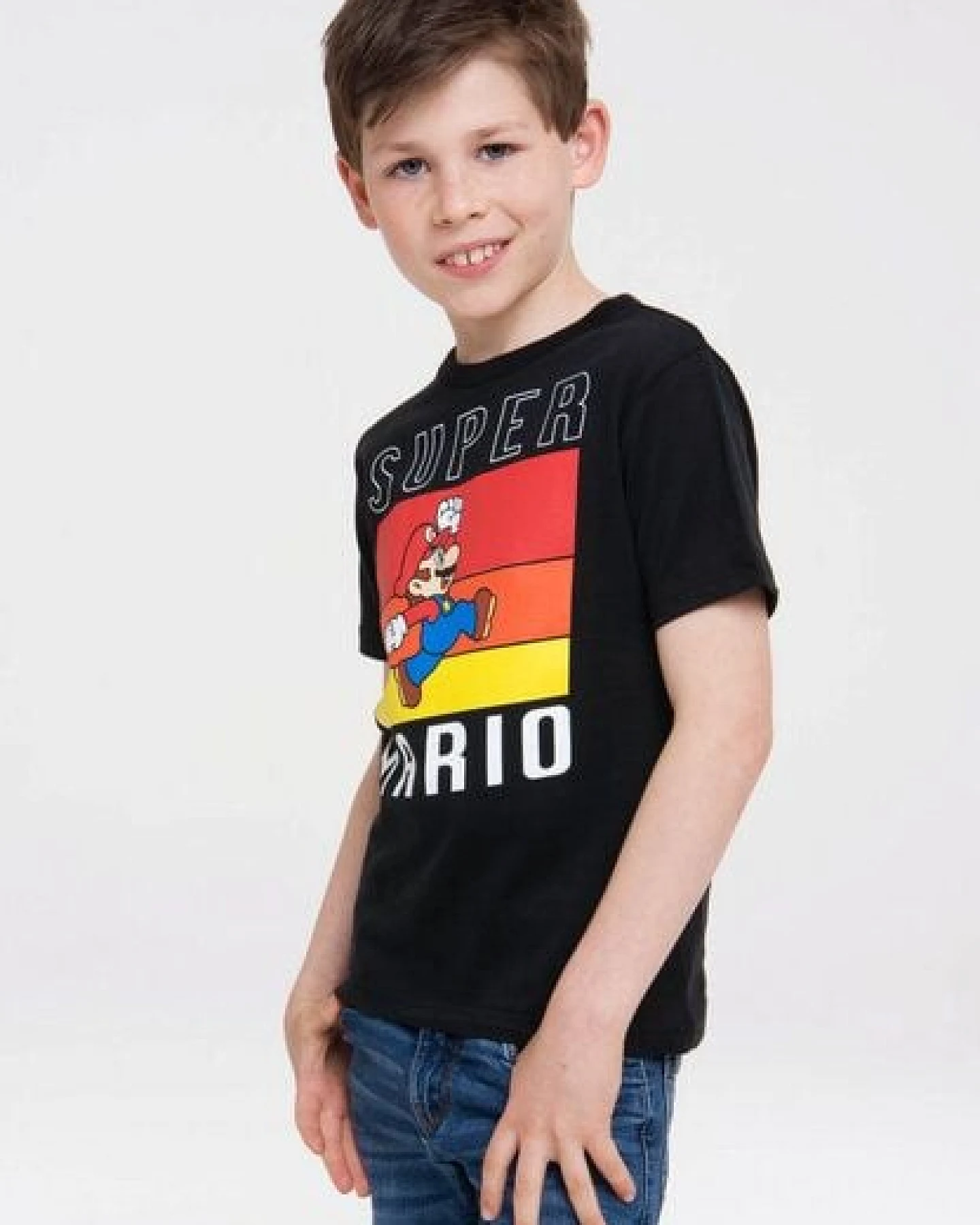 LOGOSH!RT LOGOSHIRT - Videogame - Super Mario - Sprung - Organic - Bio T-Shirt Print - Kinder – Ansicht 3