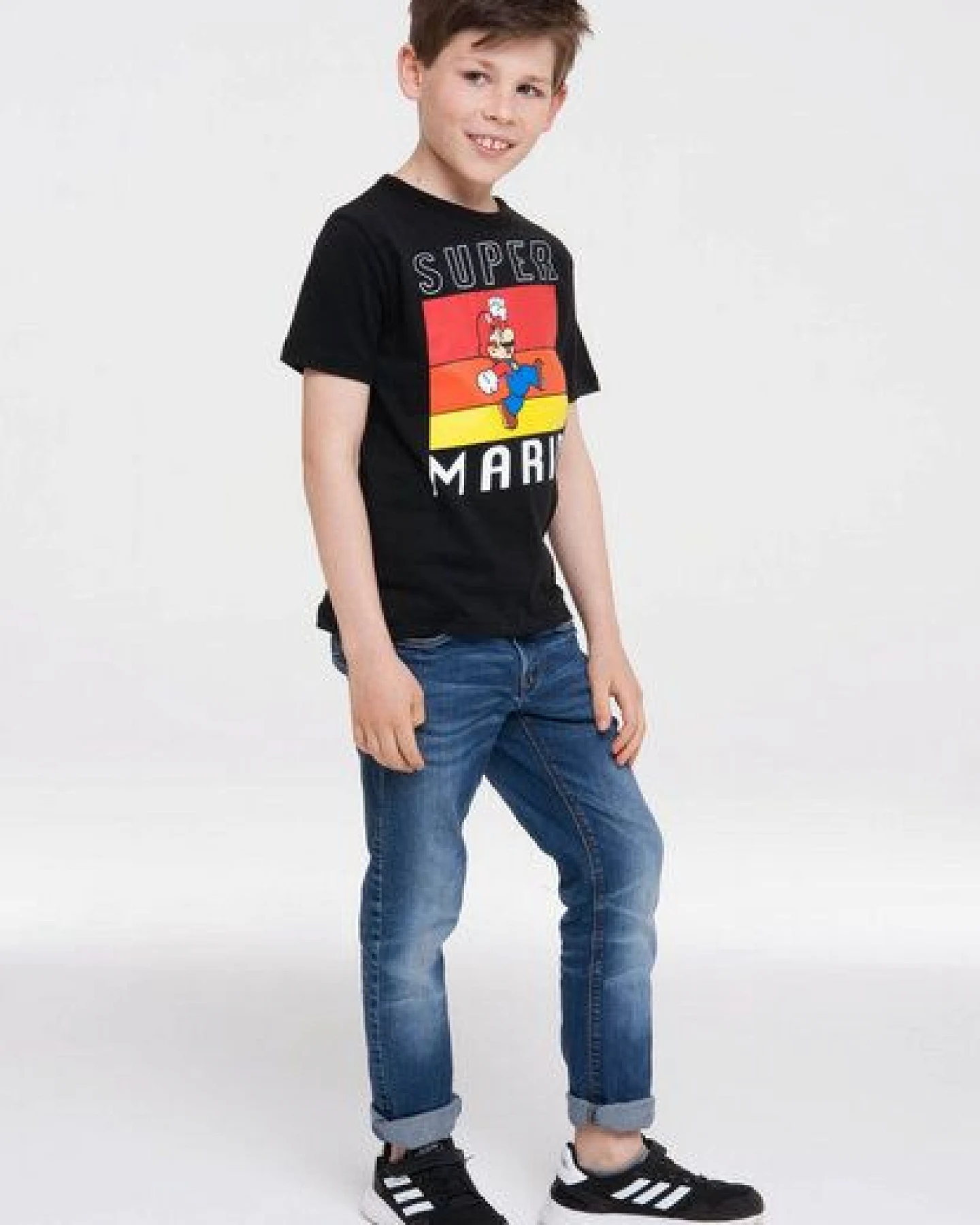 LOGOSH!RT LOGOSHIRT - Videogame - Super Mario - Sprung - Organic - Bio T-Shirt Print - Kinder – Ansicht 2