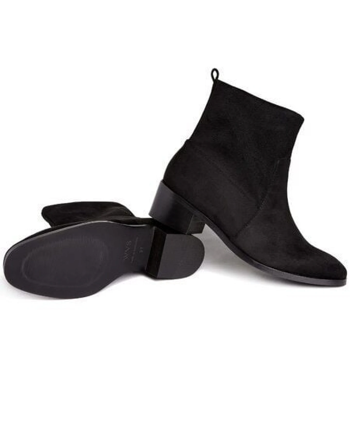 Will's Vegan Shop Sock Booties in schwarzem veganen Wildleder – Ansicht 4