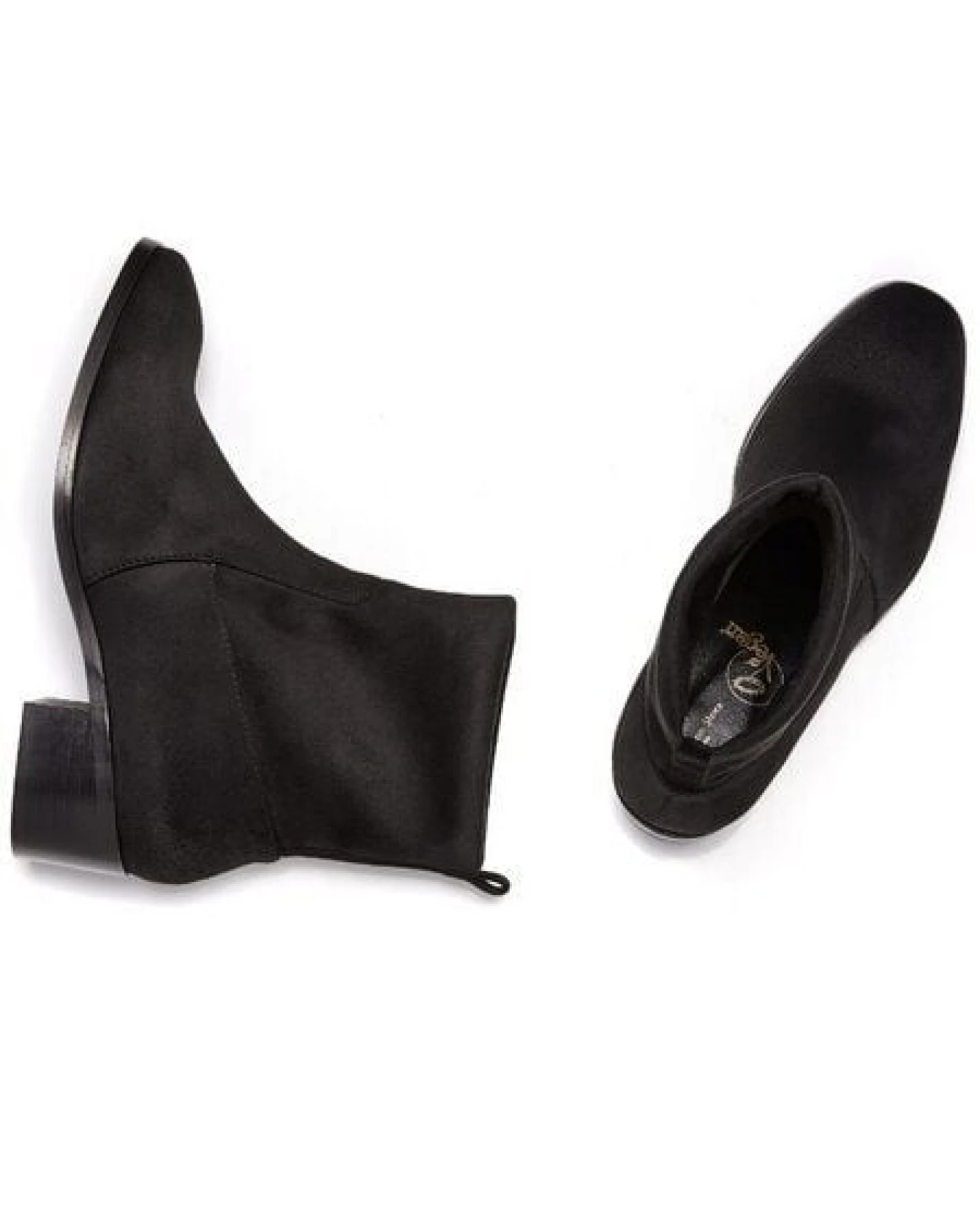 Will's Vegan Shop Sock Booties in schwarzem veganen Wildleder – Ansicht 3