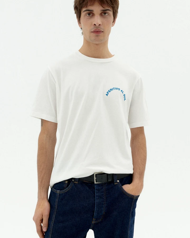 Thinking MU Herren vegan T-Shirt Zach Appetizer Weiß