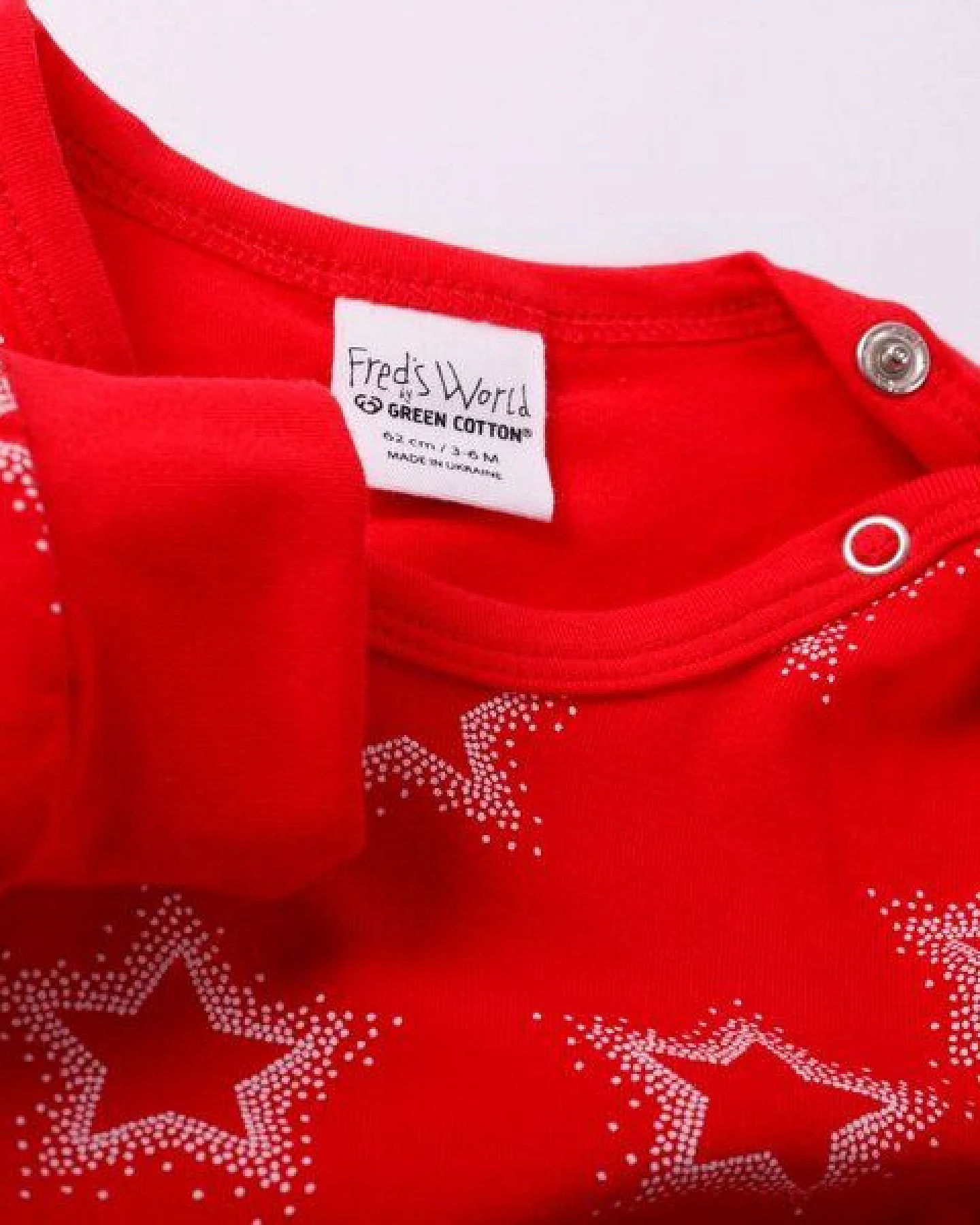 Fred's World by Green Cotton "Green Cotton" Body rot mit Sternen – Ansicht 2