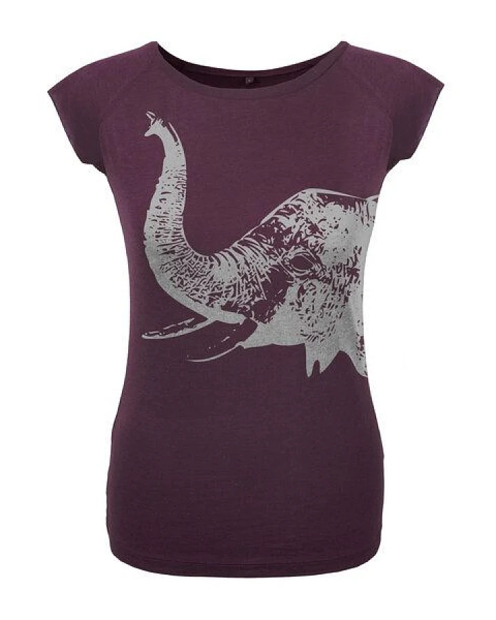 HANDGEDRUCKT RESTPOSTEN "Elefant" Bamboo Frauen T-Shirt