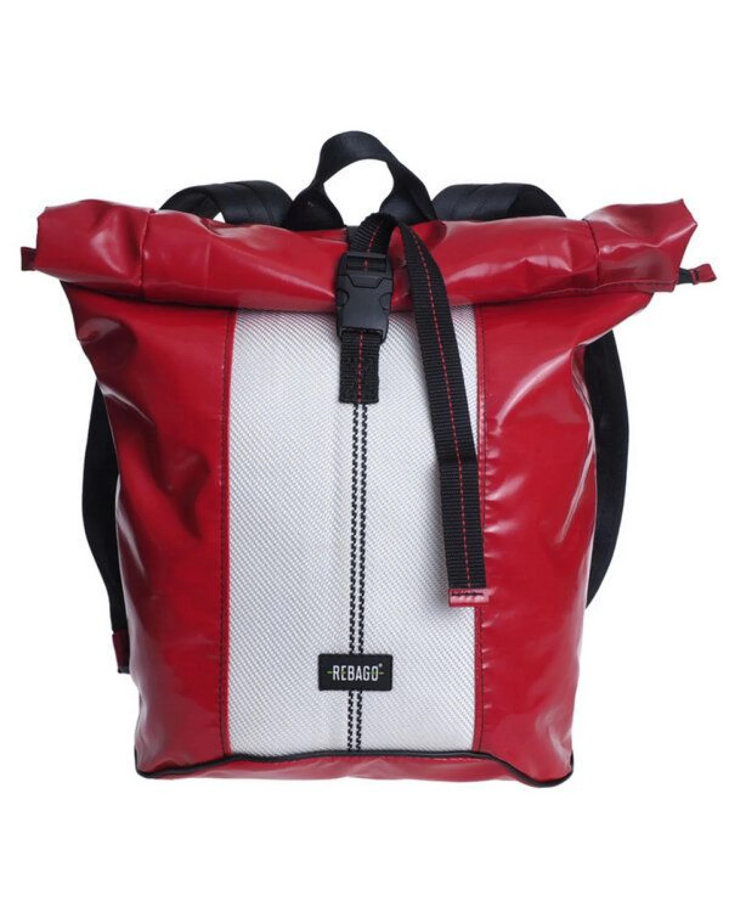 Rebago Rucksack George aus recycelter LKW-Plane und Feuerwehrschlauch – Ansicht 2