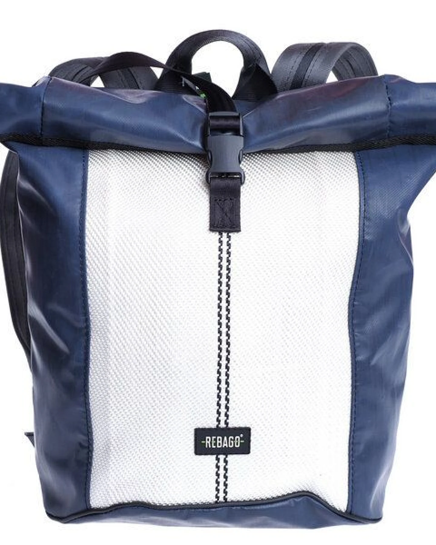 Rebago Rucksack George aus recycelter LKW-Plane und Feuerwehrschlauch – Ansicht 2