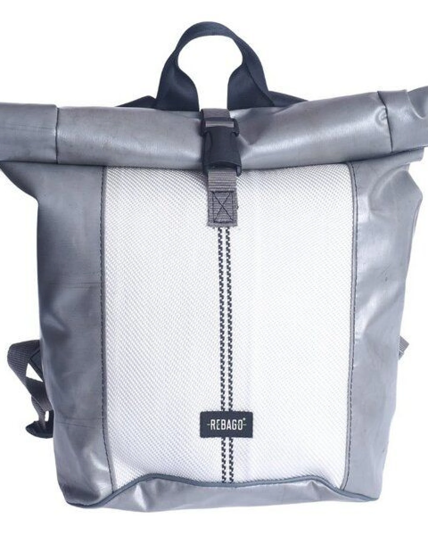 Rebago Rucksack George aus recycelter LKW-Plane und Feuerwehrschlauch – Ansicht 2