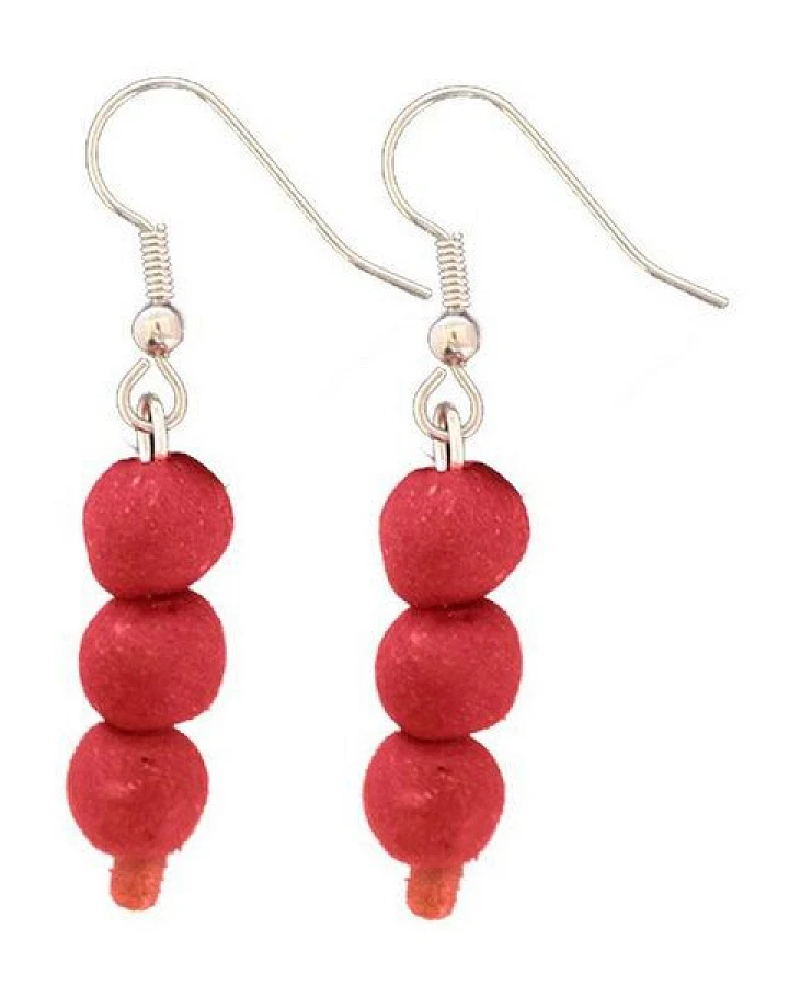 Ohrhänger "Pearls" aus Recycling Glas, Global Mamas, Ghana
