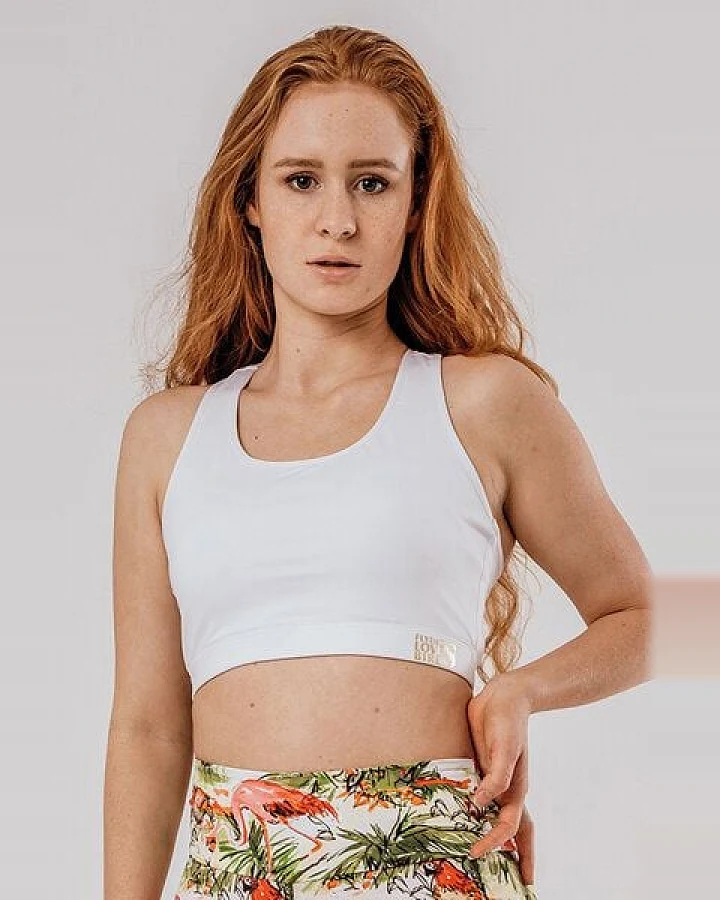 Flying Love Birds "White Beauty" - Racerback - Yoga Bra