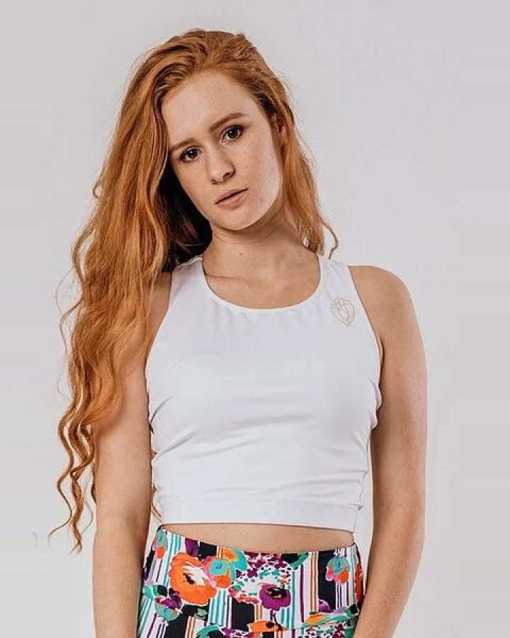 Flying Love Birds "White Beauty" - Crop Top - Yoga Top