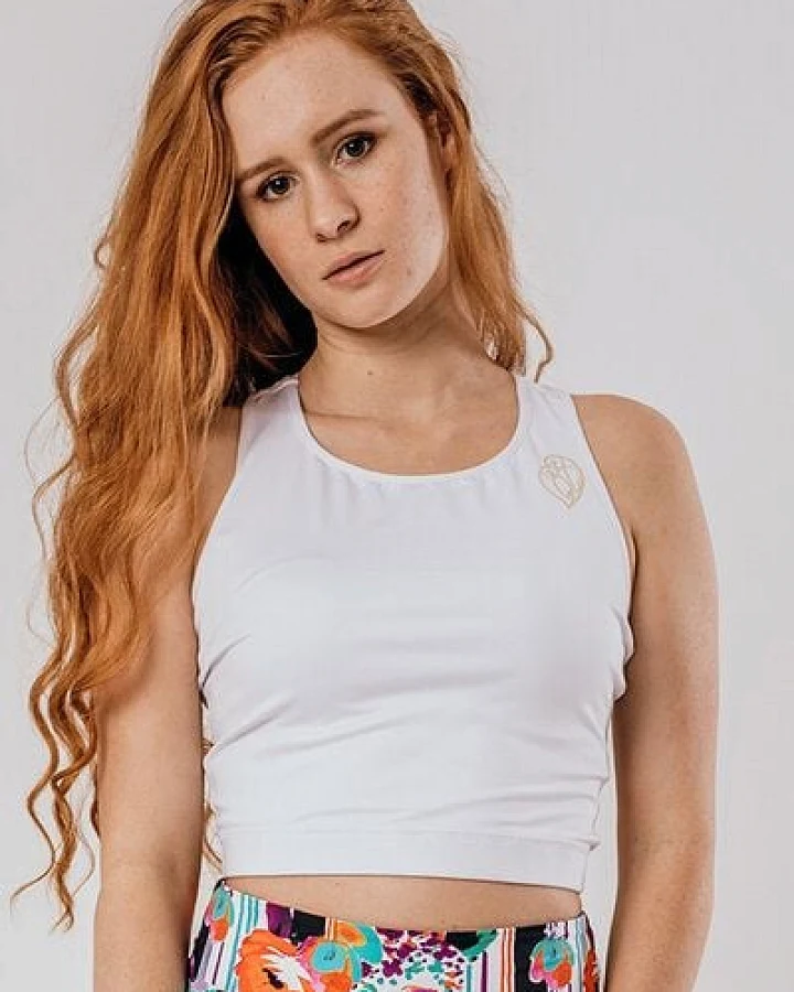 Flying Love Birds "White Beauty" - Crop Top - Yoga Top
