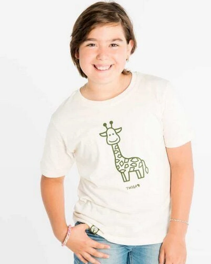 Maishameanslife Twiga - Kleine Giraffe - Bio T-shirt für Kinder - Naturweiß - Unisex