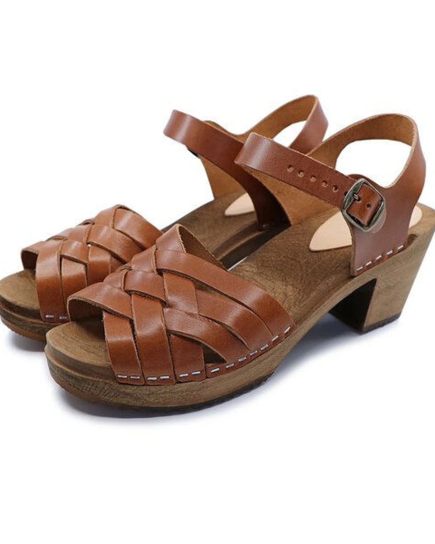 LÄRKA - schwedische Holz Clogs von me&myclogs - high mid heel – Ansicht 2