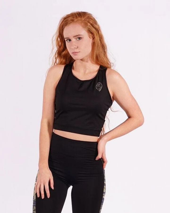 Flying Love Birds "Black Beauty" - Crop Top - Yoga Top