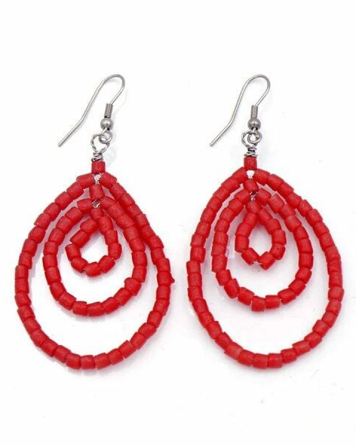 Ohrhänger "Sankofa" aus Recycling Glas, Global Mamas