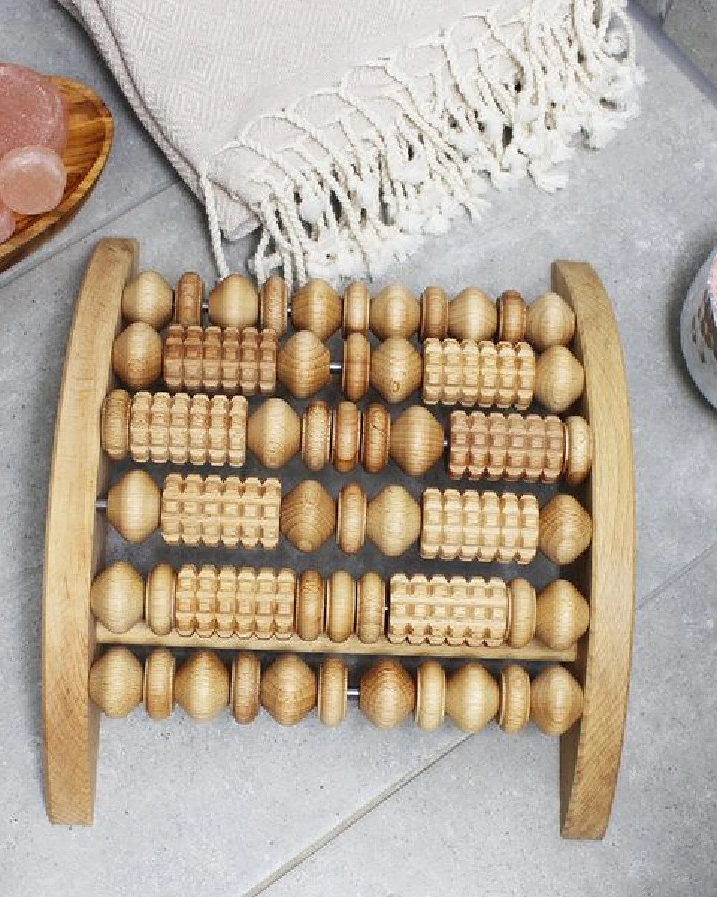 Mitienda Shop Fußmassage Gerät mit Rollen aus Holz rechteckig – Ansicht 2