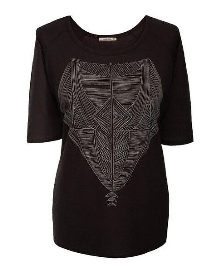 Woodlike tribal Shirt - schwarz