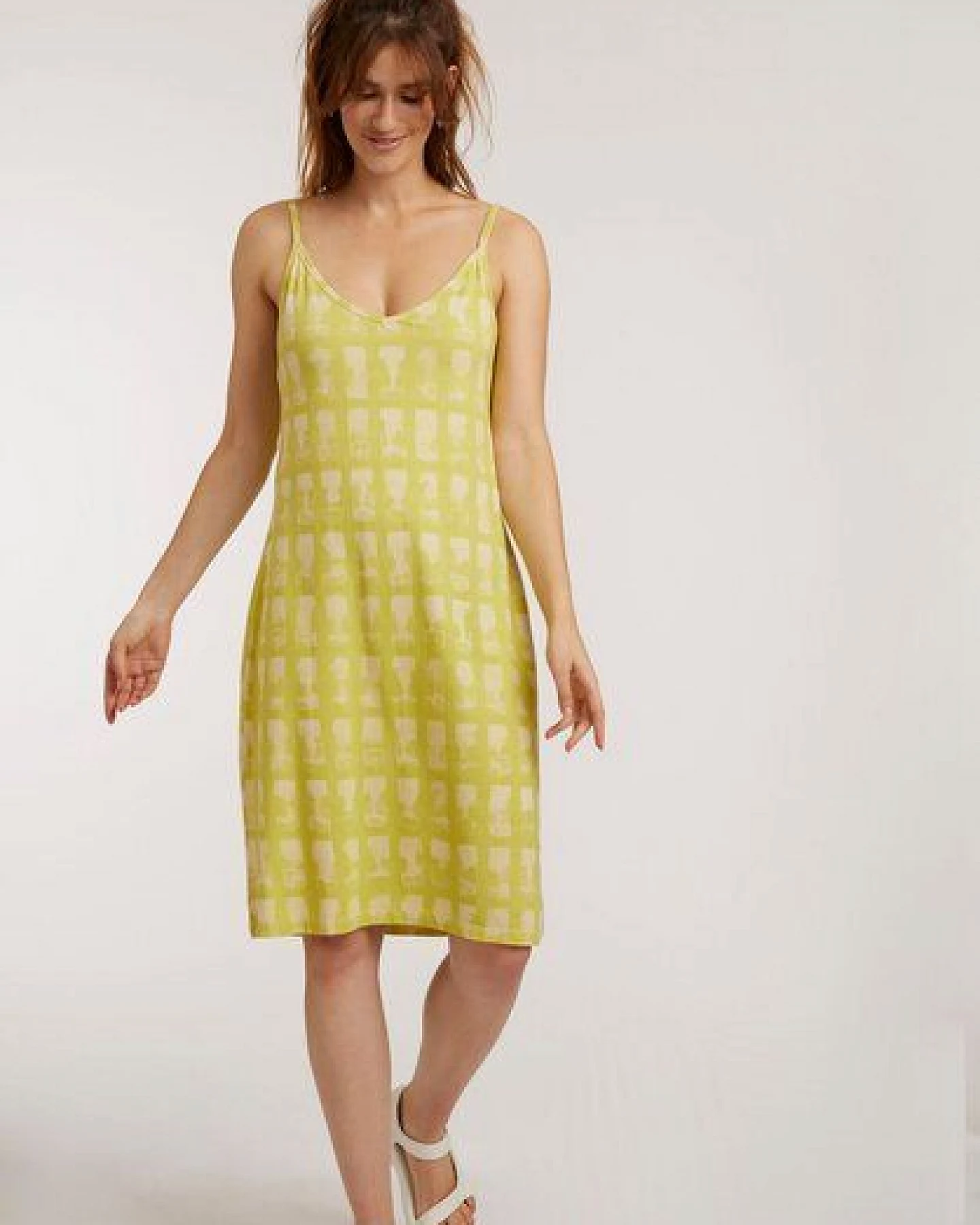 ThokkThokk Damen Slip Dress TT78 mit Print aus TENCEL Lyocell und Bio-Baumwolle – Ansicht 2