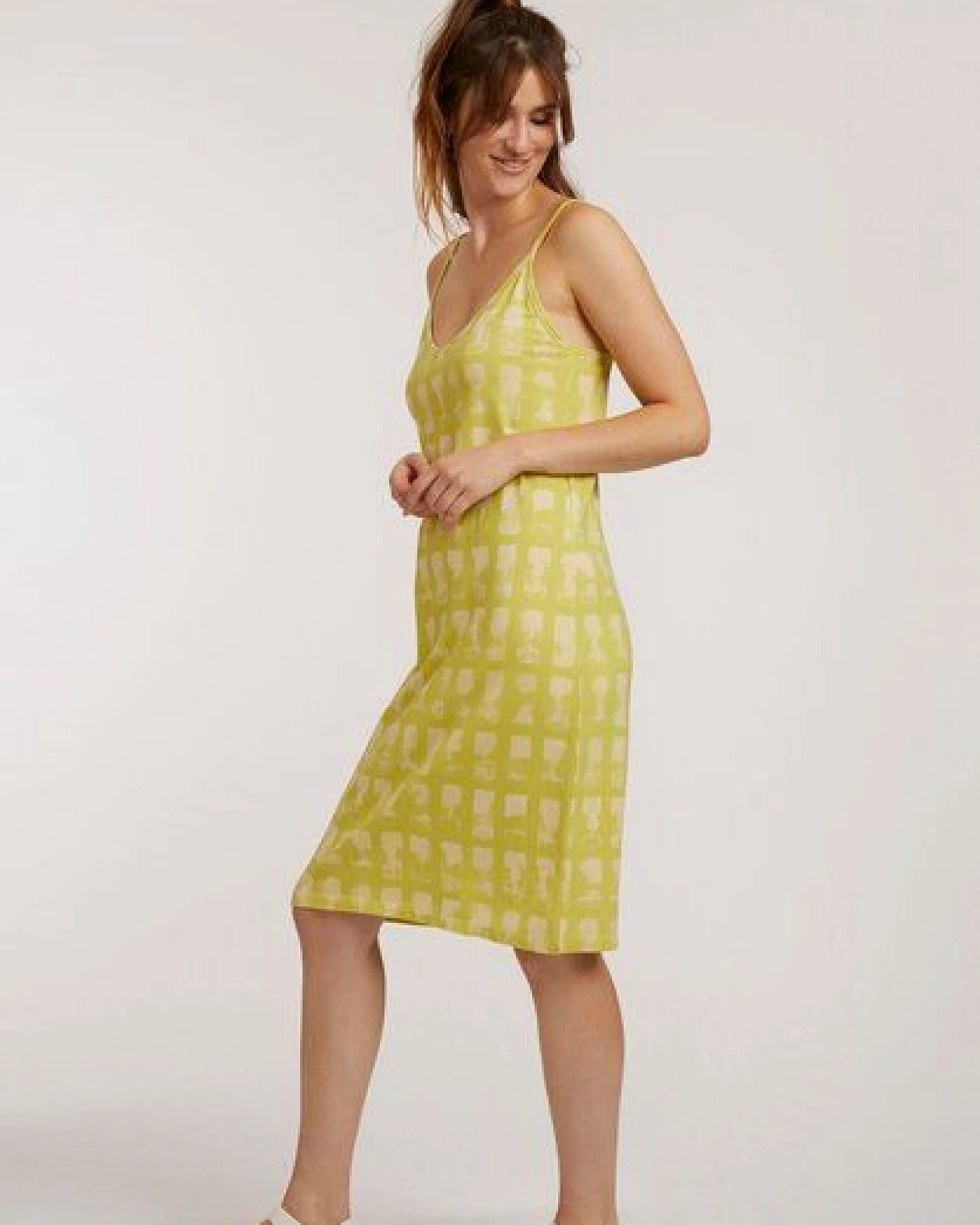 ThokkThokk Damen Slip Dress TT78 mit Print aus TENCEL Lyocell und Bio-Baumwolle – Ansicht 3