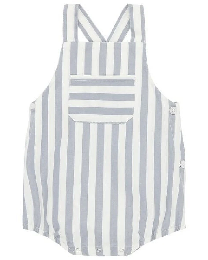 Sense Organics & friends in cooperation with GARY MASH Baby Kurzoverall gestreift aus Twill, Biobaumwolle