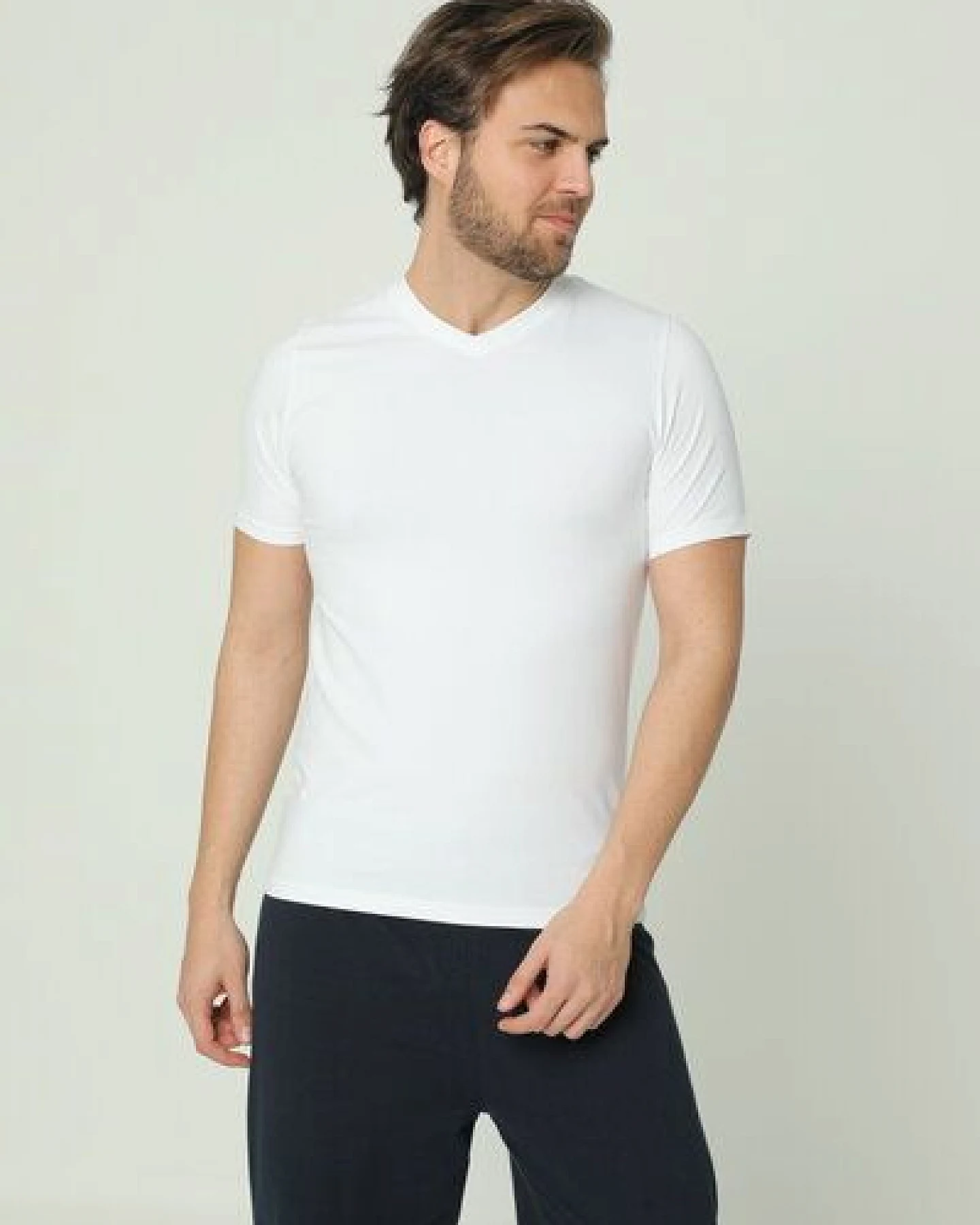 Bruno Barella "3er Pack" GOTS zertifizierte Biobaumwolle Herren T-Shirt – Ansicht 2
